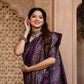 Jyoti Fashion Women's Purple Handloom Raw Silk Weaving Pallu Traditional Saree with Blouse | Swadesiicart