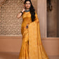 Jyoti Fashion Women's Mustard Handloom Raw Silk Weaving Pallu Traditional Saree with Blouse | Swadesiicart