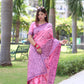 Jyoti Fashion Women's Baby Pink Handloom Raw Silk Weaving Pallu Traditional Saree with Blouse | Swadesiicart