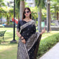 Jyoti Fashion Women's Black Handloom Raw Silk Weaving Pallu Traditional Saree with Blouse | Swadesiicart