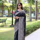 Jyoti Fashion Women's Black Handloom Raw Silk Weaving Pallu Traditional Saree with Blouse | Swadesiicart