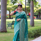 Jyoti Fashion Women's Rama Handloom Raw Silk Weaving Pallu Traditional Saree with Blouse | Swadesiicart
