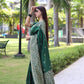 Jyoti Fashion Women's Green Handloom Raw Silk Weaving Pallu Traditional Saree with Blouse | Swadesiicart