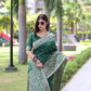 Jyoti Fashion Women's Green Handloom Raw Silk Weaving Pallu Traditional Saree with Blouse | Swadesiicart