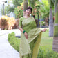 Jyoti Fashion Women's Mehendi Handloom Raw Silk Weaving Pallu Traditional Saree with Blouse | Swadesiicart