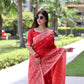 Jyoti Fashion Women's Red Handloom Raw Silk Weaving Pallu Traditional Saree with Blouse | Swadesiicart