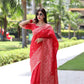 Jyoti Fashion Women's Red Handloom Raw Silk Weaving Pallu Traditional Saree with Blouse | Swadesiicart