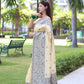 Jyoti Fashion Women's Cream Handloom Raw Silk Weaving Pallu Traditional Saree with Blouse | Swadesiicart