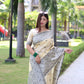 Jyoti Fashion Women's Cream Handloom Raw Silk Weaving Pallu Traditional Saree with Blouse | Swadesiicart