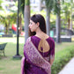 Jyoti Fashion Women's Purple Handloom Raw Silk Weaving Pallu Traditional Saree with Blouse | Swadesiicart