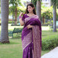 Jyoti Fashion Women's Purple Handloom Raw Silk Weaving Pallu Traditional Saree with Blouse | Swadesiicart