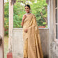 Jyoti Fashion Women's Beige Handloom Raw Silk Weaving Pallu Traditional Saree with Blouse | Swadesiicart