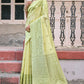 Jyoti Fashion Women's Light Green Handloom Raw Silk Weaving Pallu Traditional Saree with Blouse | Swadesiicart