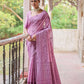 Jyoti Fashion Women's Purple Handloom Raw Silk Weaving Pallu Traditional Saree with Blouse | Swadesiicart
