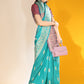 Jyoti Fashion Women's Firozi Soft Raw Silk Tow Tone Weaving Traditional Saree with Blouse | Swadesiicart