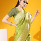 Jyoti Fashion Women's Mehendi Soft Raw Silk Tow Tone Weaving Traditional Saree with Blouse | Swadesiicart