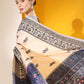 Jyoti Fashion Women's Off White Soft Raw Silk Tow Tone Weaving Traditional Saree with Blouse | Swadesiicart