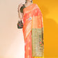 Jyoti Fashion Women's Orange Soft Raw Silk Tow Tone Weaving Traditional Saree with Blouse | Swadesiicart