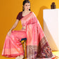 Jyoti Fashion Women's Pink Soft Raw Silk Tow Tone Weaving Traditional Saree with Blouse | Swadesiicart