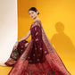 Jyoti Fashion Women's Wine Soft Raw Silk Tow Tone Weaving Traditional Saree with Blouse | Swadesiicart