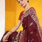 Jyoti Fashion Women's Wine Soft Raw Silk Tow Tone Weaving Traditional Saree with Blouse | Swadesiicart