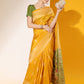 Jyoti Fashion Women's Yellow Soft Raw Silk Tow Tone Weaving Traditional Saree with Blouse | Swadesiicart