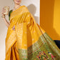 Jyoti Fashion Women's Yellow Soft Raw Silk Tow Tone Weaving Traditional Saree with Blouse | Swadesiicart