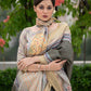 Jyoti Fashion Women's Verdun Green Soft Tussar Silk Traditional Print & Zari Border Saree with Blouse | Swadesiicart