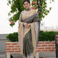 Jyoti Fashion Women's Verdun Green Soft Tussar Silk Traditional Print & Zari Border Saree with Blouse | Swadesiicart