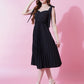 Jyoti Fashion Women's Black Heavy Crepe Crushed Flared Western Dress | Swadesiicart