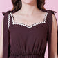 Jyoti Fashion Women's Brown Heavy Crepe Crushed Flared Western Dress | Swadesiicart