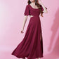 Jyoti Fashion Women's Maroon Crepe Waist Cut Flared Western Dress | Swadesiicart