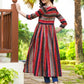 Jyoti Fashion Women's Black Rayon Geometric Printed Casual Flared kurta | Swadesiicart