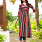 Jyoti Fashion Women's Black Rayon Geometric Printed Casual Flared kurta | Swadesiicart