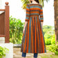 Jyoti Fashion Women's Orange Rayon Geometric Printed Casual Flared kurta | Swadesiicart