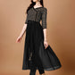 Jyoti Fashion Women's Black Georgette Foil Printed Kurta Set with Dupatta | Swadesiicart