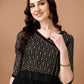Jyoti Fashion Women's Black Georgette Foil Printed Kurta Set with Dupatta | Swadesiicart