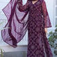 Jyoti Fashion Women's Wine Georgette Bandhani Print Kurta Set with Dupatta | Swadesiicart