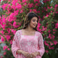 Jyoti Fashion Women's Baby Pink Faux Georgette Resham Embroidered Peplum Sharara Set | Swadesiicart