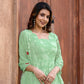 Jyoti Fashion Women's Pista Green Faux Georgette Resham Embroidered Kurta Set with Dupatta | Swadesiicart