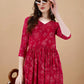 Jyoti Fashion Women's Rani Pink Rayon Bandhani Printed Casual Flared kurta | Swadesiicart