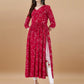 Jyoti Fashion Women's Rani Pink Rayon Bandhani Printed Casual Flared kurta | Swadesiicart
