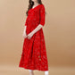 Jyoti Fashion Women's Red Rayon Bandhani Printed Casual Flared kurta | Swadesiicart