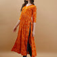 Jyoti Fashion Women's Mustard Rayon Bandhani Printed Casual Flared kurta | Swadesiicart