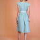Jyoti Fashion Women's Sea Green Cotton Striped with Embroidered Belt Western Midi Dress | Swadesiicart