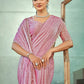 Jyoti Fashion Women's Pink Silk Blend Embellished Border with Beads & Crystal Cutwork Saree with Blouse | Swadesiicart