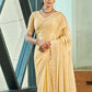 Jyoti Fashion Women's Ivory Silk Blend Embellished Border with Beads & Crystal Cutwork Saree with Blouse | Swadesiicart