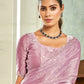 Jyoti Fashion Women's Purple Silk Blend Embellished Border with Beads & Crystal Cutwork Saree with Blouse | Swadesiicart