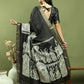 Jyoti Fashion Women's Black Silk Blend Print with Checks Jari Weaving Pattrn Saree with Blouse | Swadesiicart