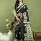 Jyoti Fashion Women's Black Silk Blend Print with Checks Jari Weaving Pattrn Saree with Blouse | Swadesiicart